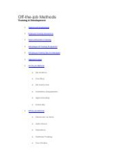 printable off the job training pros and consdocx  offthejob methods training  development training off the job training log template excel