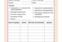 emergency drill report template 2  professional templates  professional templates safety training sign off template excel