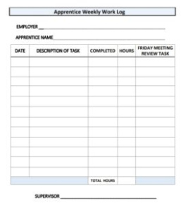 free daily work log template  free log templates apprentice training record book template excel