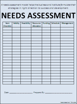 printable needs assessment template  professional word templates safety training needs assessment template word