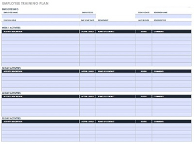 printable new employee training plan templates pdf word » template republic new employee training program template example