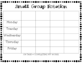 printable small group rotation chart *writein* by roxana horak  tpt small group training program template