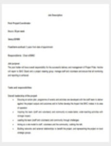 sample 415 job description templates  free sample example format download! training coordinator job description template doc