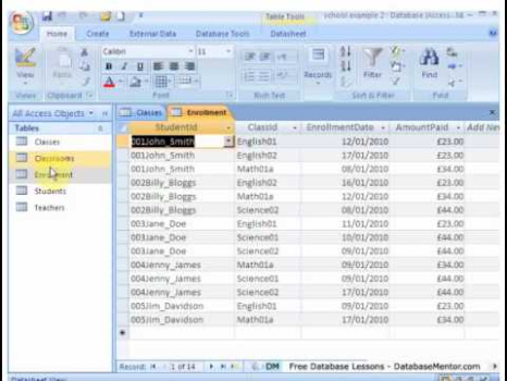 sample create access database  free training  school database part 7  youtube employee training access database template word