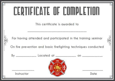 sample fire safety certificate 10 safety certificate templates for best fire department training outline template pdf