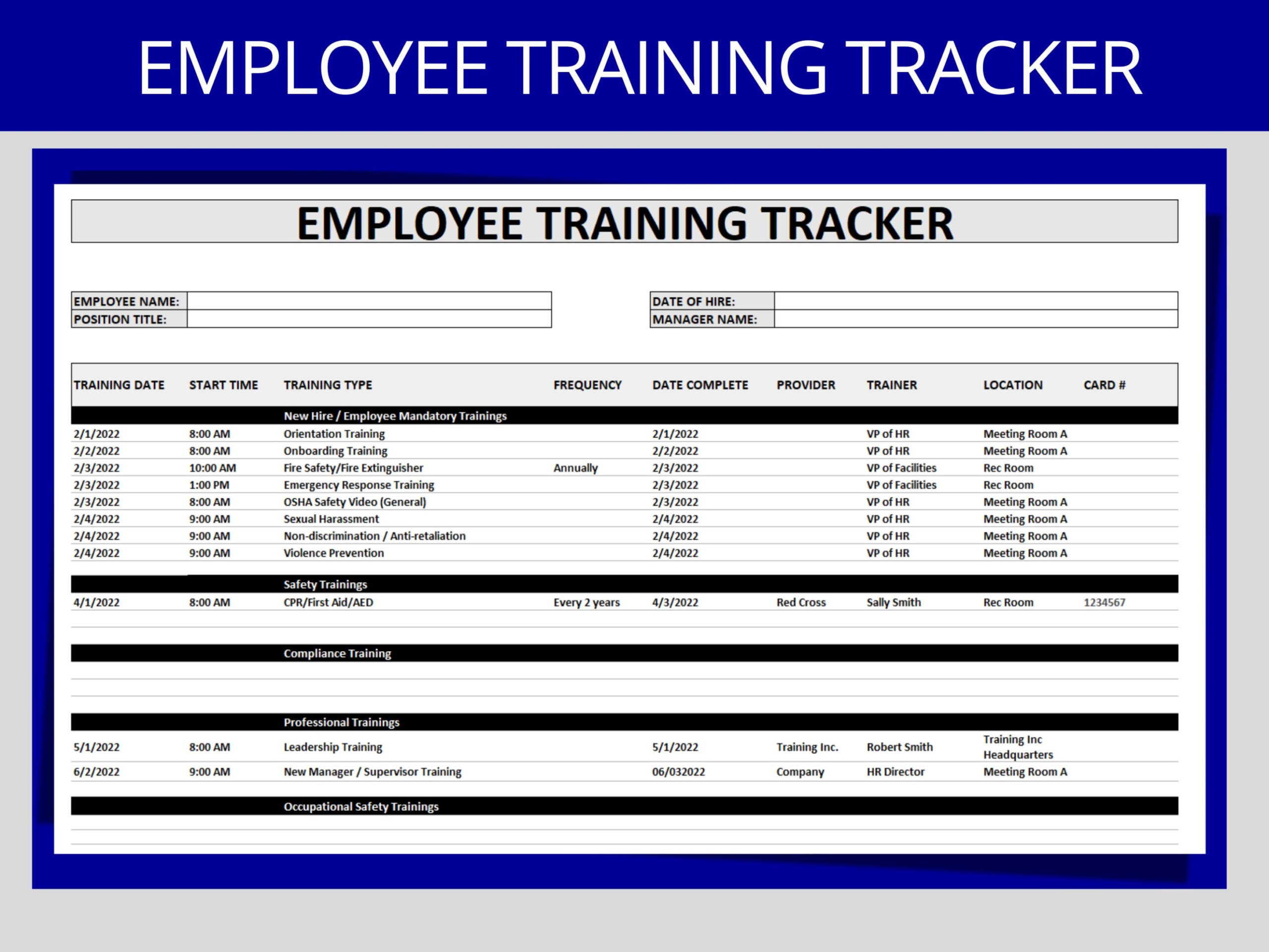 sample training tracker excel template new employee training program template pdf