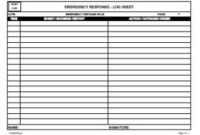 template  emergency response log sheet  workplace health and safety  inspections training clinical research training log template sample