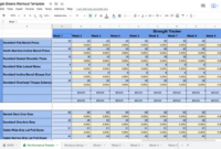 workout schedule template google sheets 5 day training schedule template sample