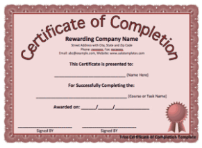 13 certificate of completion templates  excel pdf formats acknowledgement of training completion template example