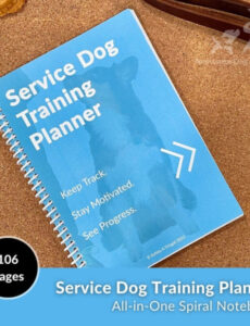 editable dog training planner service dog  etsy service dog training log template