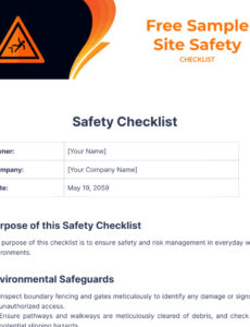 editable free safety checklist templates  examples  edit online  download  template employee safety training checklist template example