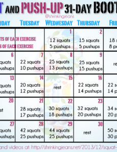 editable month workout challenge printable boot camp workouts   free monthly workout calendar by 12 month training plan template example