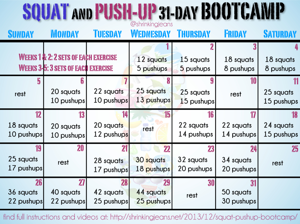 editable month workout challenge printable boot camp workouts   free monthly workout calendar by 12 month training plan template example