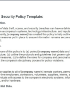 editable what is a cyber security policy? includes free template security awareness and training policy template  sample