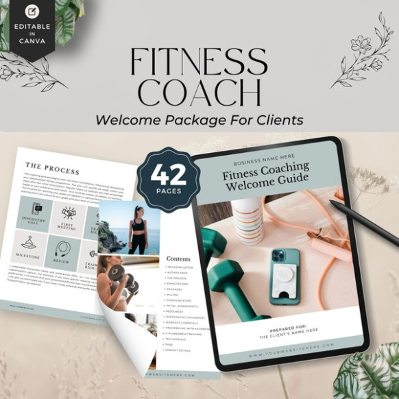 fitness trainer client  etsy personal training client profile template sample