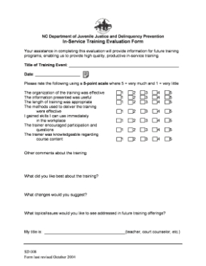 free 141 printable training evaluation form templates  fillable samples in employee training feedback form template example