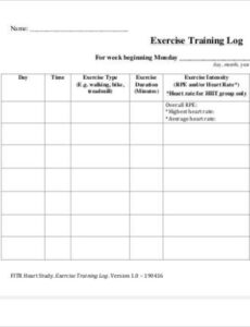 free exercise log 9 free pdf documents download personal training workout log template sample