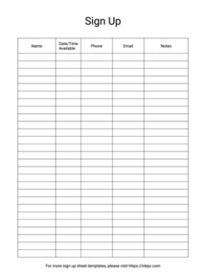 free free printable sign up sheet templates in pdf png and jpg formats · inkpx training sign up sheet template example