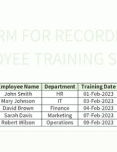 free free training record form templates for google sheets and microsoft excel  slidesdocs employee training sign in sheet template excel