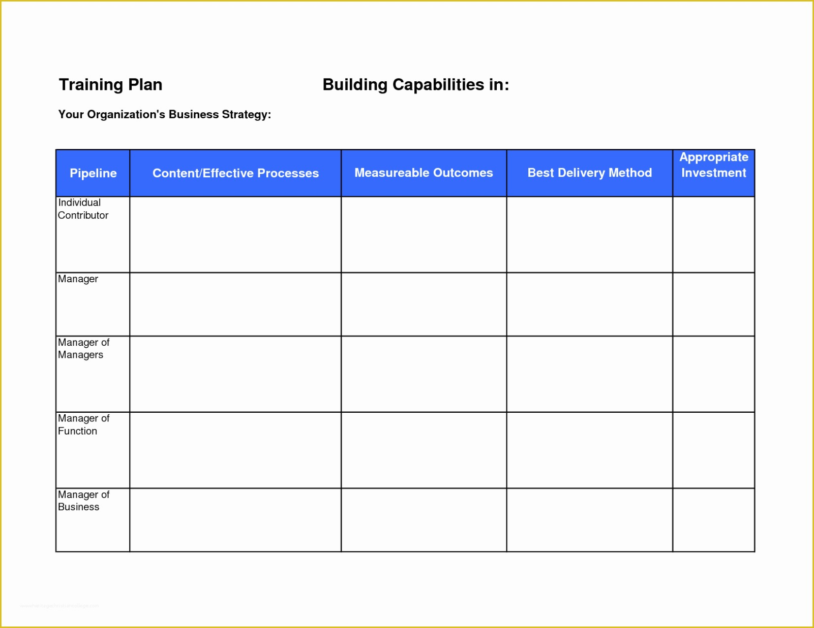 free sample employee training plan training matrix for employees template example