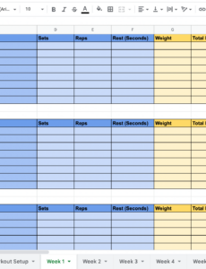 printable 5 free☝️ google sheets workout templates  spreadsheet daddy personal training workout log template doc