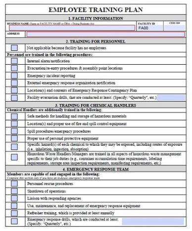 printable new employee training plan templates pdf word » template republic on the job training template example