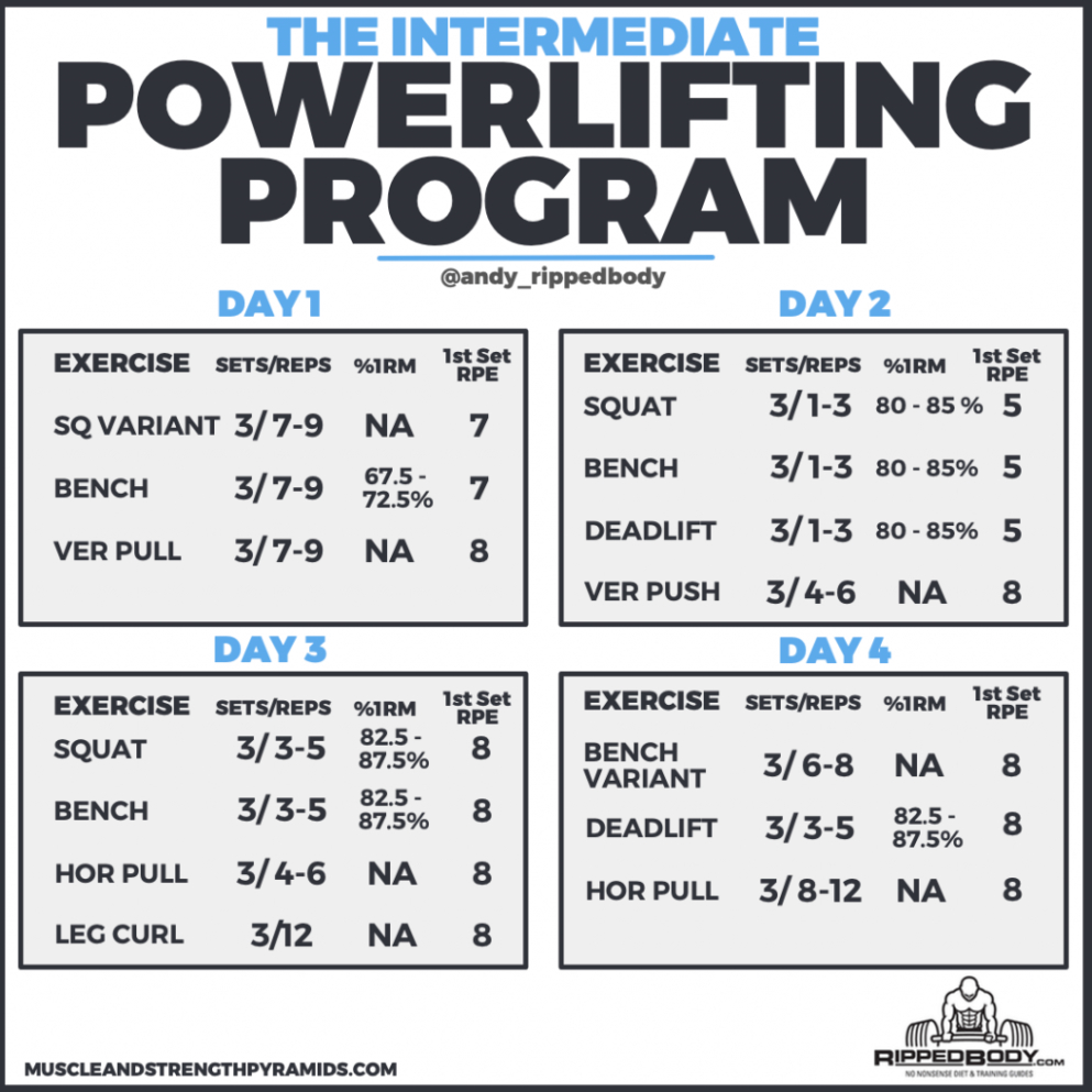 printable powerbuilding program for beginners get big strong pdf  artofit training body builder muscle template sample