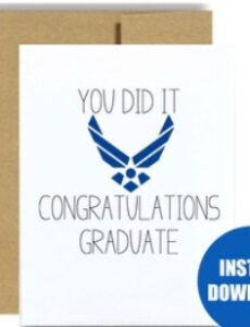 printable usaf graduation card  etsy air force basic training address template excel