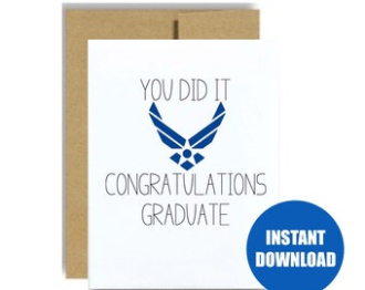 printable usaf graduation card  etsy air force basic training address template excel