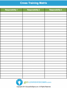 sample crosstraining matrix  template  example  safety training workout health and safety training matrix template doc