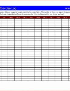 sample exercise excel template printable paper template images weight training workout log template example