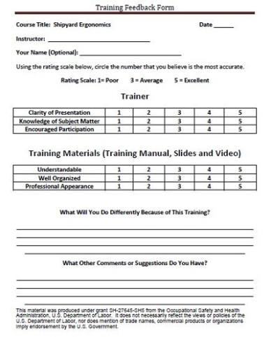 sample free training feedback form templates » template republic employee training feedback form template excel