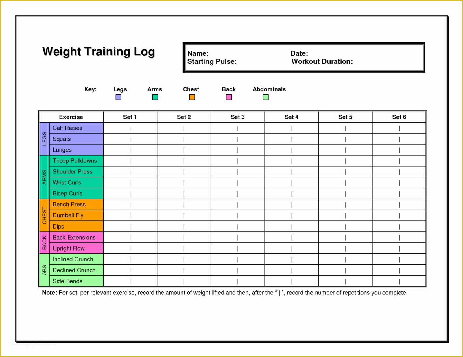 sample free workout templates for personal trainers of 6 best of free printable weight lifting workout weight training workout log template doc