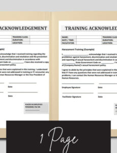 training acknowledgement form editable word template human  etsy acknowledgement of training completion template word