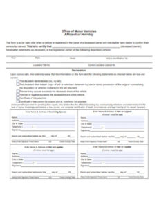 Blank Affidavit Of Heirship Louisiana Template Word Sample