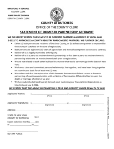 Custom Affidavit Of Domestic Partnership Template Pdf Sample