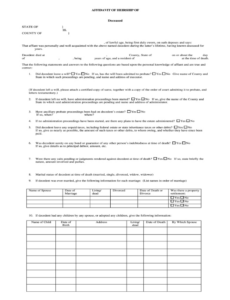 Editable Affidavit Of Heirship California Template Excel