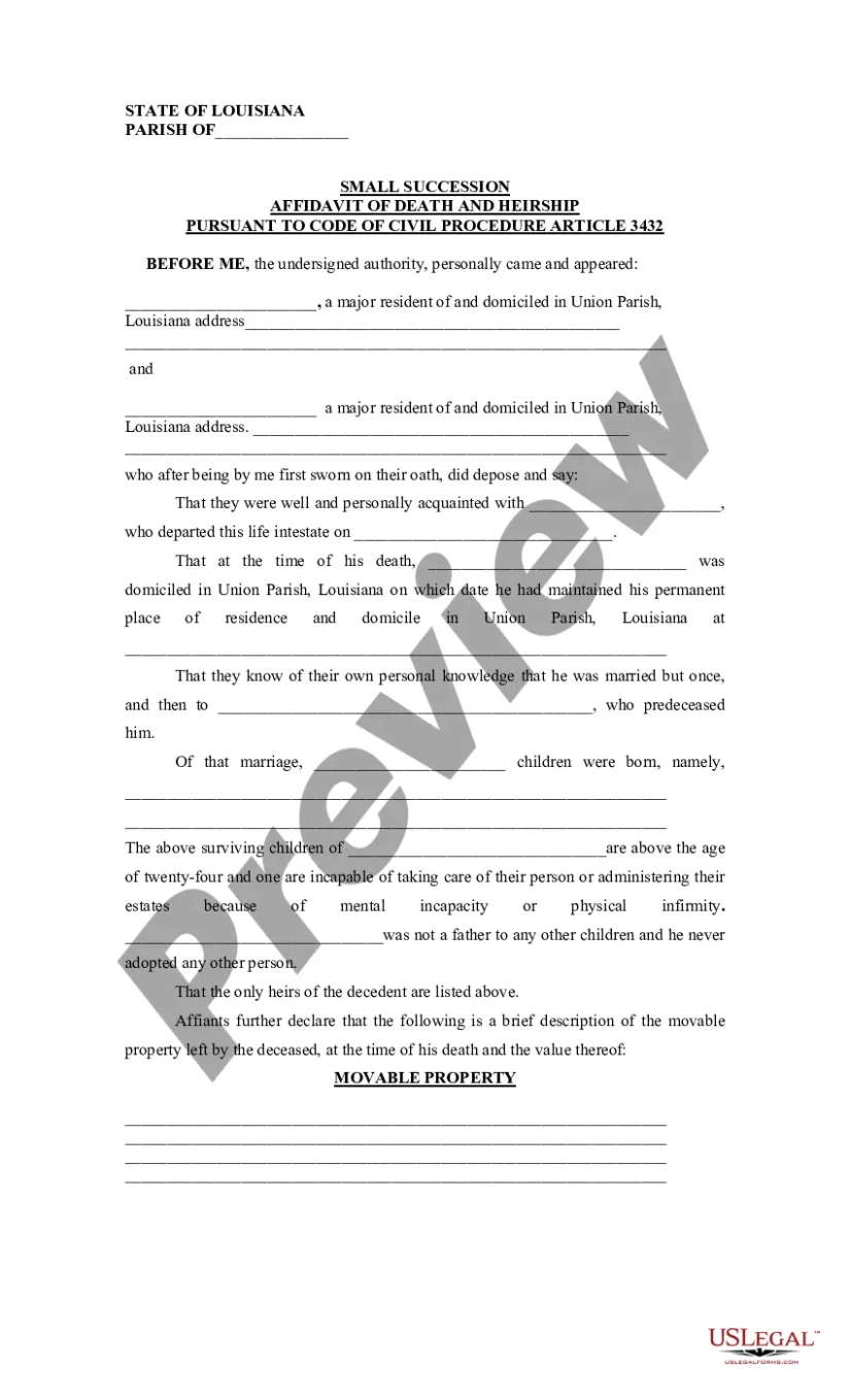 Editable Affidavit Of Heirship Louisiana Template Excel Sample