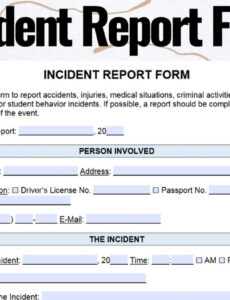 Editable Affidavit Of Incident Report Template Excel