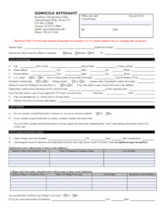 Free Blank Affidavit Of Domicile Template