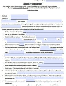 Free Blank Affidavit Of Heirship Louisiana Template Pdf