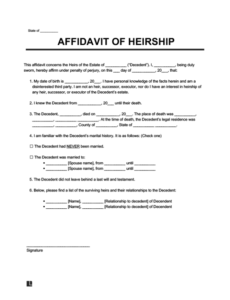 Free Printable Affidavit Of Guardianship For Scholarship Template  Sample