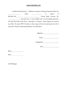 Free Printable Affidavit Of Loss Due To Fire Template Word