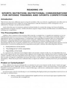 sports nutrition nutritional considerations for intense training and sports competition six minute intensive training template sample