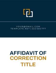 Affidavit Of Correction Title Template Doc Sample