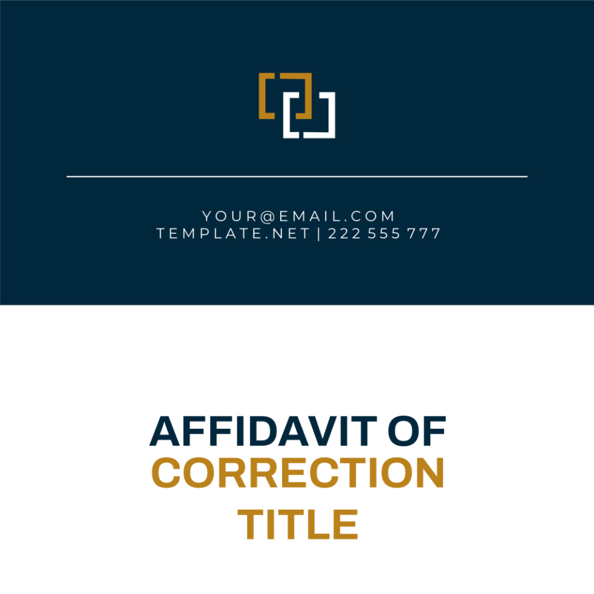 Affidavit Of Correction Title Template Doc Sample