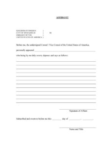 Affidavit Of Publication Template Word Sample