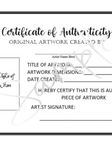 Blank Affidavit Of Authenticity Template Word