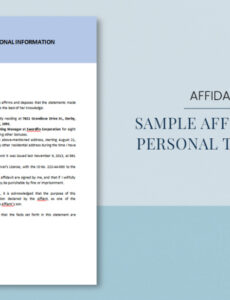 Editable Affidavit Of Complaint Template