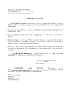 Free  Affidavit Of Desistance Template Doc